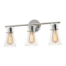  AMDV2210MBPC - Amanda 3 Light Vanity, Polished Chrome, Clear