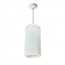  NYLS3-6P1L230NC12WWW - 6" Sapphire III Pendant Mount White Cylinder, Matte Powder White Reflector/Matte Powder White