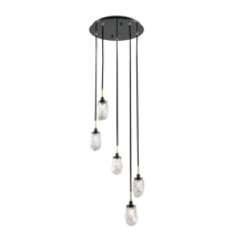  KCH1106R-5 - Avola 5 - Light Ice - Drop Round Chandelier