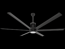  MK-I61-071806A728I12 - i6 Indoor 84" Ceiling Fan, Universal Mount, App Pkg - Black, Ext Tube - 12"