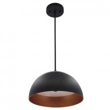  LCFD-MCT5-BG - 12in INTEGRATED LED MODERN DOME PENDANT 25W 1300LM C90 5CCT 27/30/35/40/50K BK/GLD