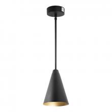  LCFS-MCT-BK - CONE PENDANT 7in DIA. 5FT ADJ. DOWNROD 120-277V 6/9/12W 30/40/50K BK WITH GOLD