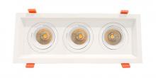  LRD-10W-27K-WTM3-WH - LED RECESSED LIGHT WITH 3 SLOT WHITE TRIM