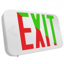  XTU-RG-2C-120V - COMPACT MODERN UNIV. EXIT SIGN BI-COLOR RED/GRN, DEFAULT TO RED, TWO CIRCUITS, 120V