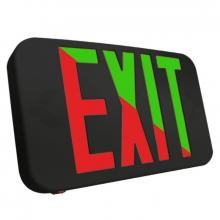  XTU-RG-BK-2C-120V - COMPACT MODERN UNIV. EXIT SIGN BI-COLOR RED/GRN, DEFAULT TO RED, TWO CIRCUITS, 120V, BLACK HOUSING