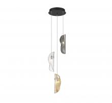  10162-023-02 - Sorrento, 3 Light LED Pendant, Mixed, Black Canopy