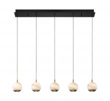  10208-02 - Baveno, 5 Light Linear LED Chandelier, Matte Black