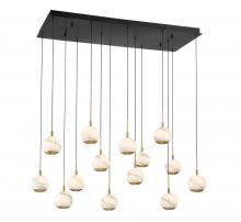  10209-02 - Baveno, 14 Light Rectangular LED Chandelier, Matte Black