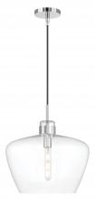  3742-CH-CL - Aurora 1-Light Glass Pendant - Chrome