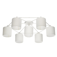  97903A - 7x40W Ceiling Light With White Finish & White Shades