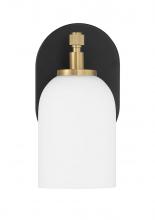  60301-FBSB - Council 1 Light Wall Sconce in Flat Black/Satin Brass