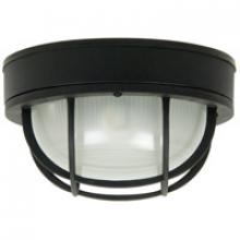  Z395-TB - Round Bulkhead 1 Light Large Flush/Wall Mount in Textured Black