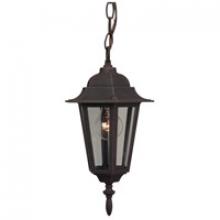  Z151-RT - Straight Glass Cast 1 Light Outdoor Pendant in Rust