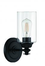  49801-FB-C - Dardyn 1 Light Wall Sconce in Flat Black (Clear Glass)