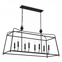  2249-BF_NOSHADE - Libby Langdon Sylvan 8 Light Black Forged Linear Chandelier