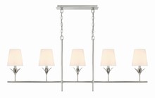  537-SA - Broche 5 Light Antique Silver Linear Chandelier