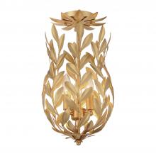  563-GA_CEILING - Broche 3 Light Antique Gold Semi Flush Mount