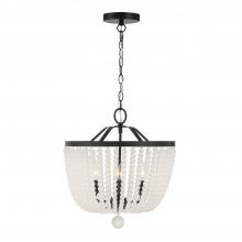  604-MK-FR - Rylee 4 Light Matte Black Frosted Beads Chandelier