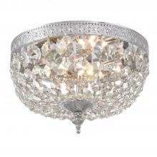  708-CH-CL-MWP - Crystorama 2 Light Hand Cut Crystal Polished Chrome Flush Mount