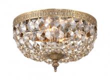  710-OB-GT-MWP - Crystorama 2 Light Golden Teak Crystal Olde Brass Flush Mount