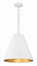  8687-MT-GA - Brian Patrick Flynn Alston 3 Light Matte White + Antique Gold Pendant