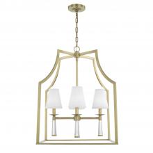  8864-AG - Baxter 4 Light Aged Brass Lantern Chandelier