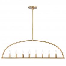  ABB-3007-VG - Abbott 8 Light Vibrant Gold Linear Chandelier