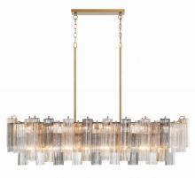  ADD-317-AG-AU - Addis 14 Light Aged Brass Linear Chandelier