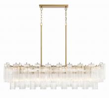  ADD-317-AG-CL - Addis 14 Light Aged Brass Linear Chandelier