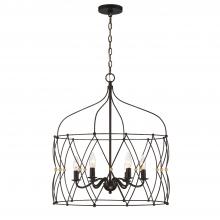  ZUC-A9035-EB-GA - Zucca 6 Light English Bronze + Antique Gold Lantern Chandelier