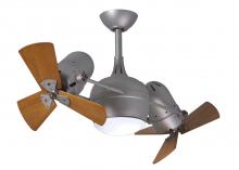  DGLK-BN-WD - Dagny 360° double-headed rotational ceiling fan with light kit in Brushed Nickel finish with soli