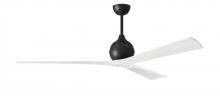  IR3-BK-MWH-72 - Irene-3 three-blade paddle fan in Matte Black finish with 72” solid matte white wood blades.