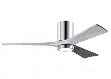  IR3HLK-CR-BW-52 - Irene-3HLK three-blade flush mount paddle fan in Polished Chrome finish with 52” solid barn wood