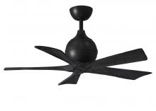  IR5-BK-BK-42 - Irene-5 five-blade paddle fan in Matte Black finish with 42" solid matte black wood blades.