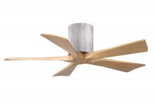  IR5H-BW-LM-42 - Irene-5H three-blade flush mount paddle fan in Barn Wood finish with 42” Light Maple tone blades