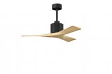  NK-BK-LM-42 - Nan 6-speed ceiling fan in Matte Black finish with 42” solid light maple tone wood blades