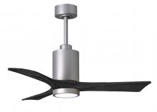  PA3-BN-BK-42 - Patricia-3 three-blade ceiling fan in Brushed Nickel finish with 42” solid matte black wood blad