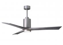  PA3-BN-BW-60 - Patricia-3 three-blade ceiling fan in Brushed Nickel finish with 60” solid barn wood tone blades