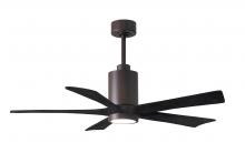  PA5-TB-BK-52 - Patricia-5 five-blade ceiling fan in Textured Bronze finish with 52” solid matte black wood blad