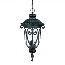  2126BK - Naples Collection Hanging Lantern 3-Light Outdoor Matte Black Light Fixture