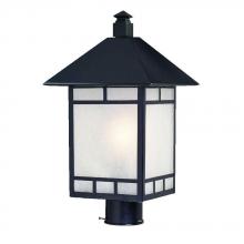  9027BK - Artisan Collection Post-Mount 1-Light Outdoor Matte Black Light Fixture