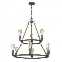  IN11326AGY - Grayson 9-Light Antique Gray Chandelier