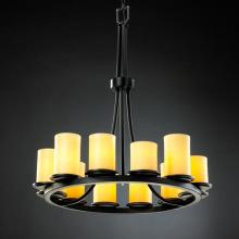  CNDL-8763-14-CREM-MBLK - Dakota 12-Light Ring Chandelier (Tall)