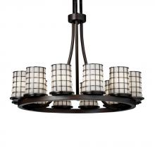  WGL-8768-10-GRCB-MBLK - Dakota 12-Light Ring Chandelier (Short)