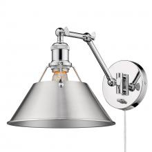 Golden 3306-A1W CH-PW - Orwell Articulating Wall Sconce in Chrome with Pewter