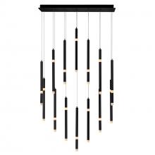  1262P32-14-101 - Flute 14 Light LED Chandelier With Black Finish