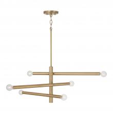  451262AD - 6-Light Modern Sputnik Chandelier in Aged Brass