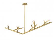  HF8812-BB - The Oaks Collection Brushed Brass Linear 12 Light Fixture