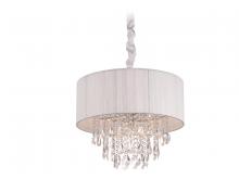  HF1506-WHT - Vineland Ave. Collection White Lined Silk String Shade and Crystal Hanging Fixture