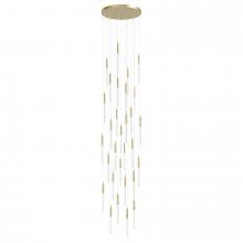  HF2031-SNW-BB - Main St. Snow Collection Brushed Brass 31 Light Pendant Fixture